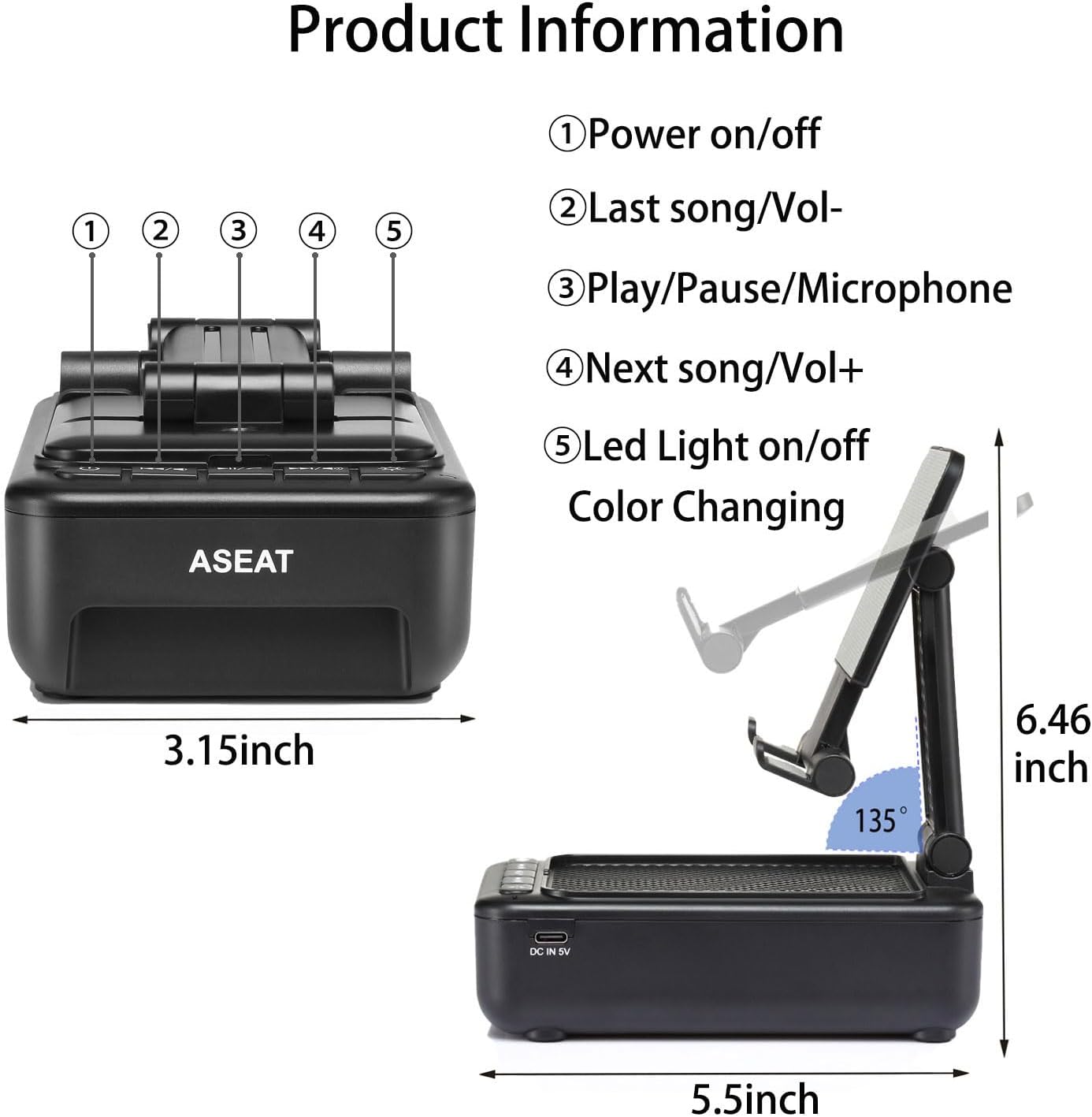 Bluetooth Speaker and LED Color Changing Cell Phone Stand - Unique Gift for Men, Women, Dads, and Husbands - Perfect for Birthdays and Special Occasions