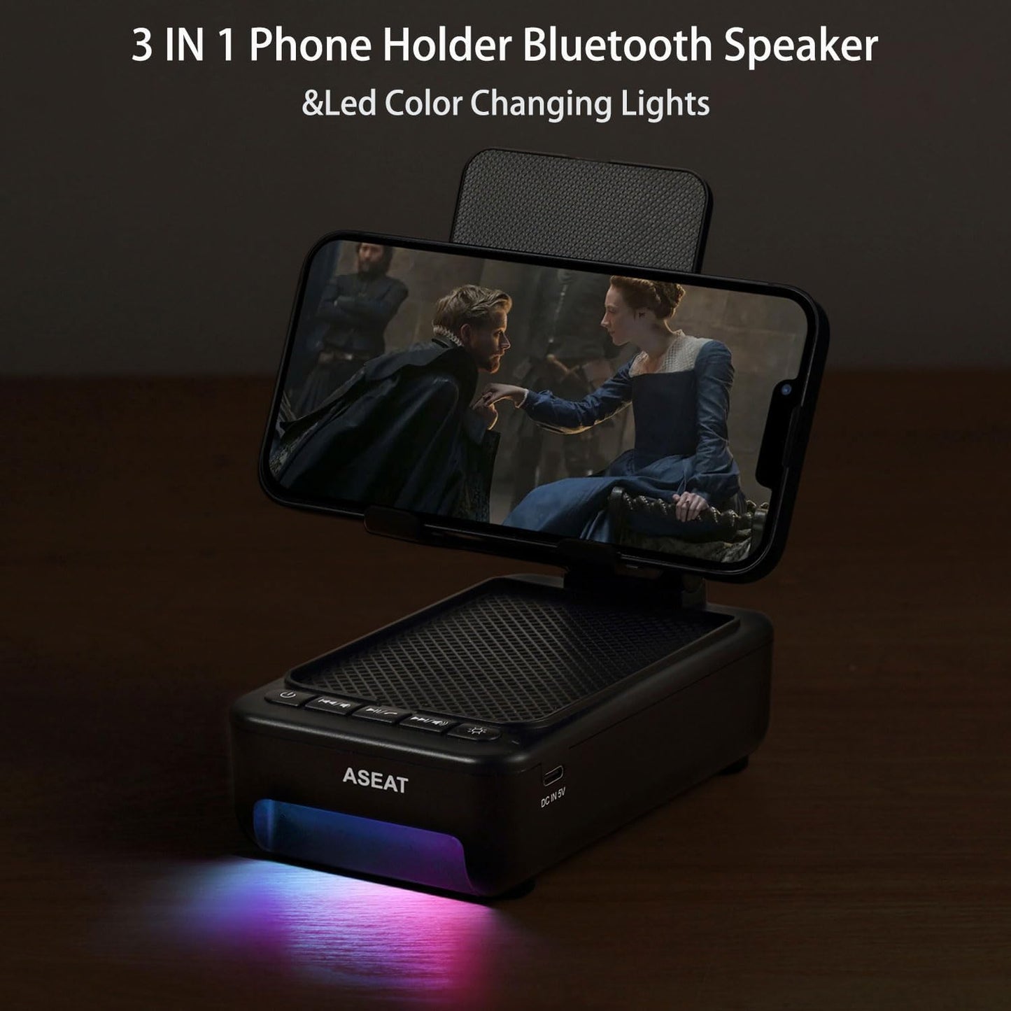 Bluetooth Speaker and LED Color Changing Cell Phone Stand - Unique Gift for Men, Women, Dads, and Husbands - Perfect for Birthdays and Special Occasions