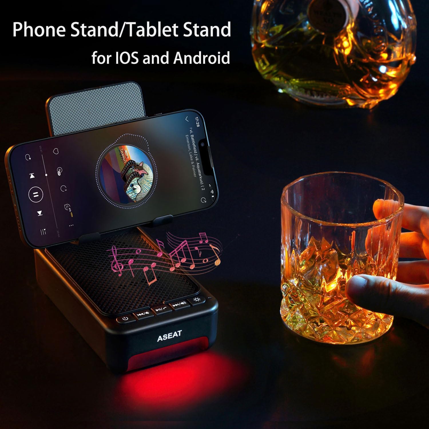 Bluetooth Speaker and LED Color Changing Cell Phone Stand - Unique Gift for Men, Women, Dads, and Husbands - Perfect for Birthdays and Special Occasions