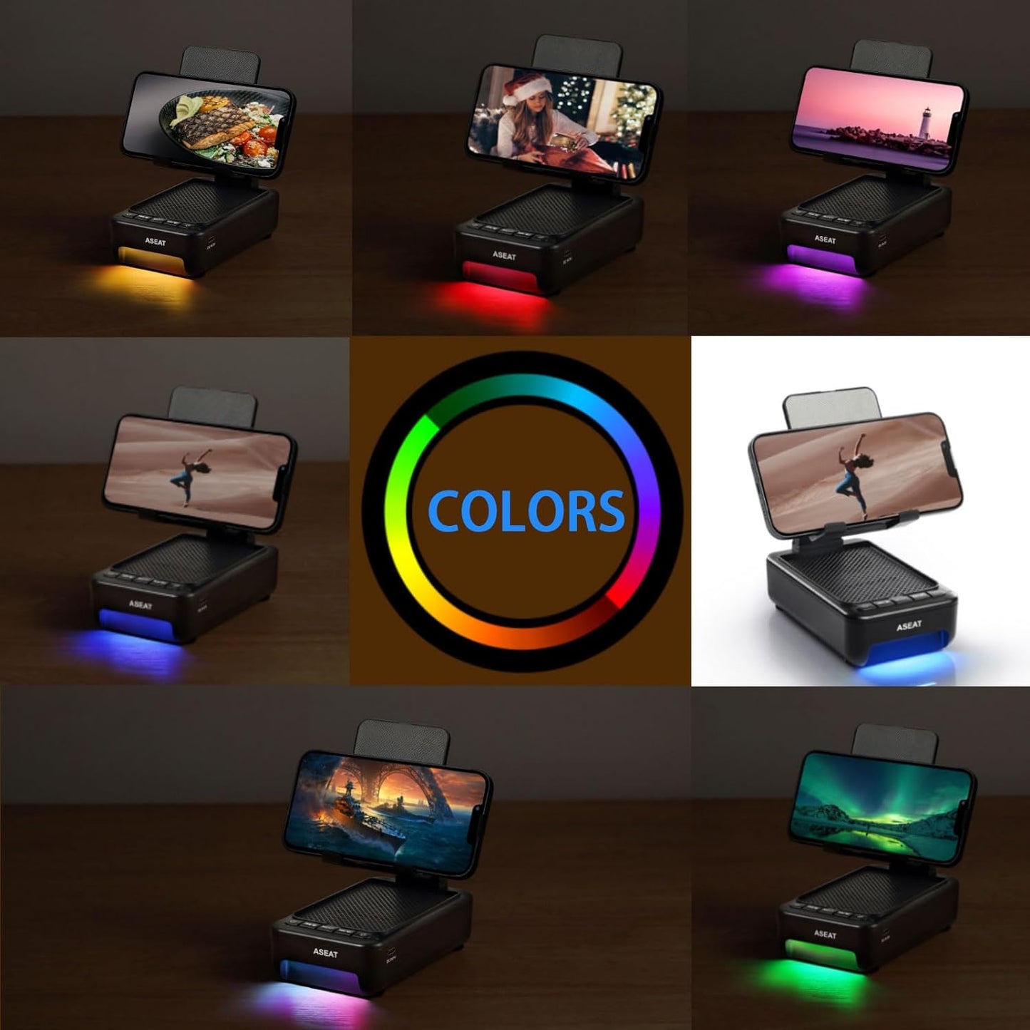 Bluetooth Speaker and LED Color Changing Cell Phone Stand - Unique Gift for Men, Women, Dads, and Husbands - Perfect for Birthdays and Special Occasions